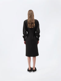 Kimono dress in grain de poudre