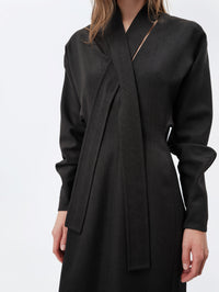 Kimono dress in grain de poudre