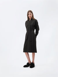 Kimono dress in grain de poudre
