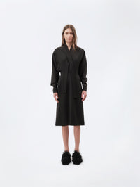Kimono dress in grain de poudre