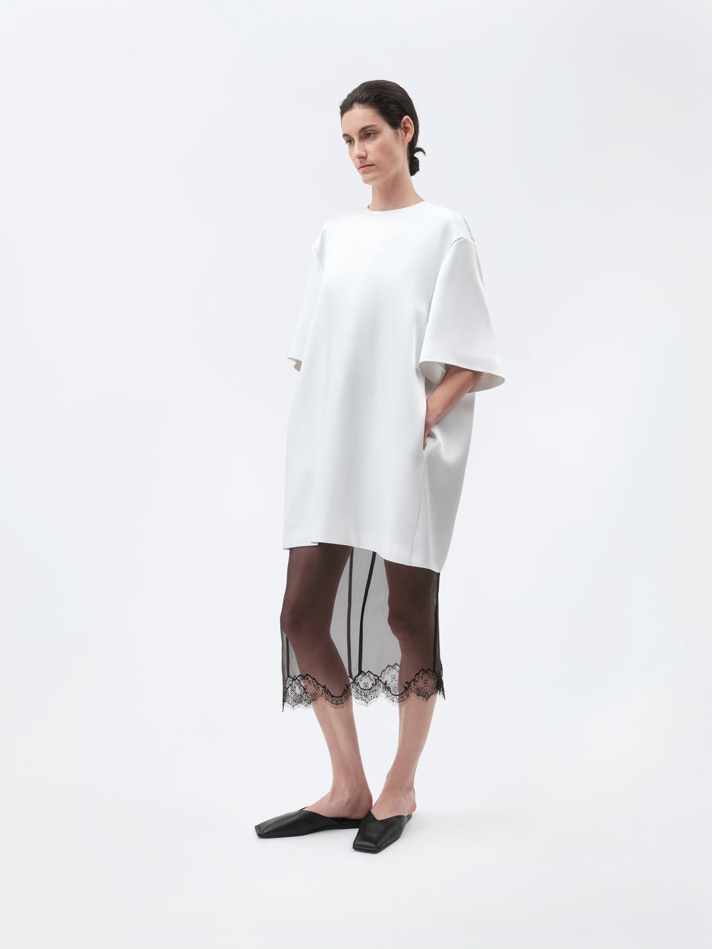 Robe t-shirt en satin double