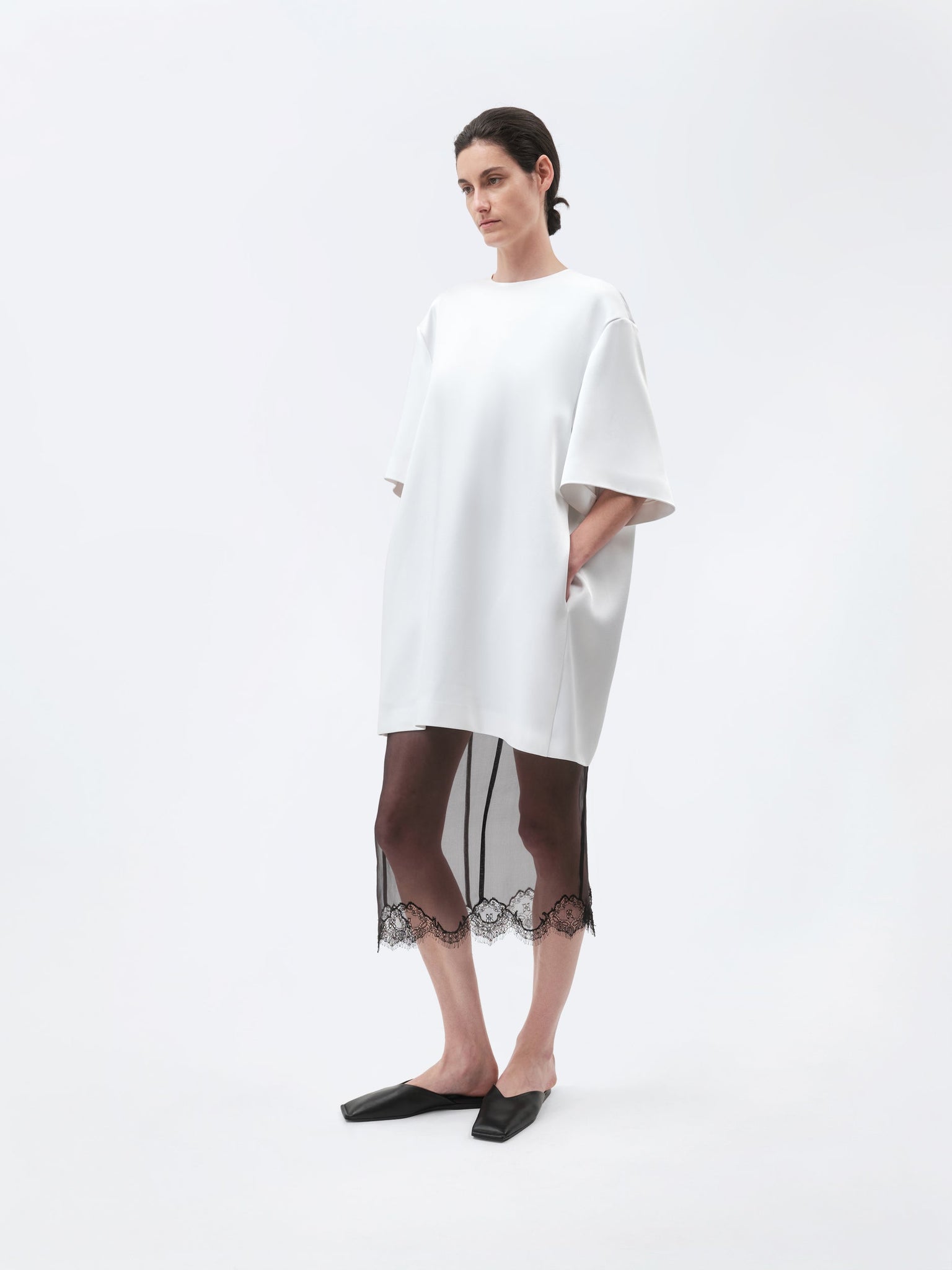Robe t-shirt en satin double