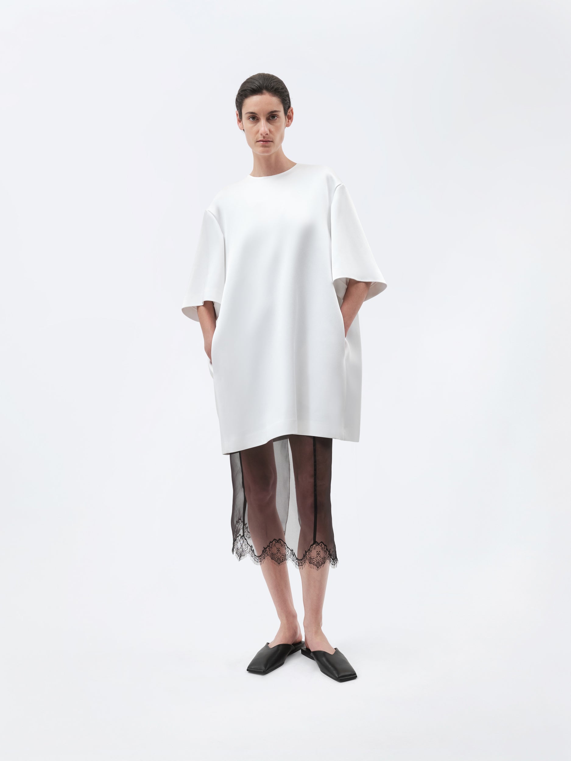 Robe t-shirt en satin double
