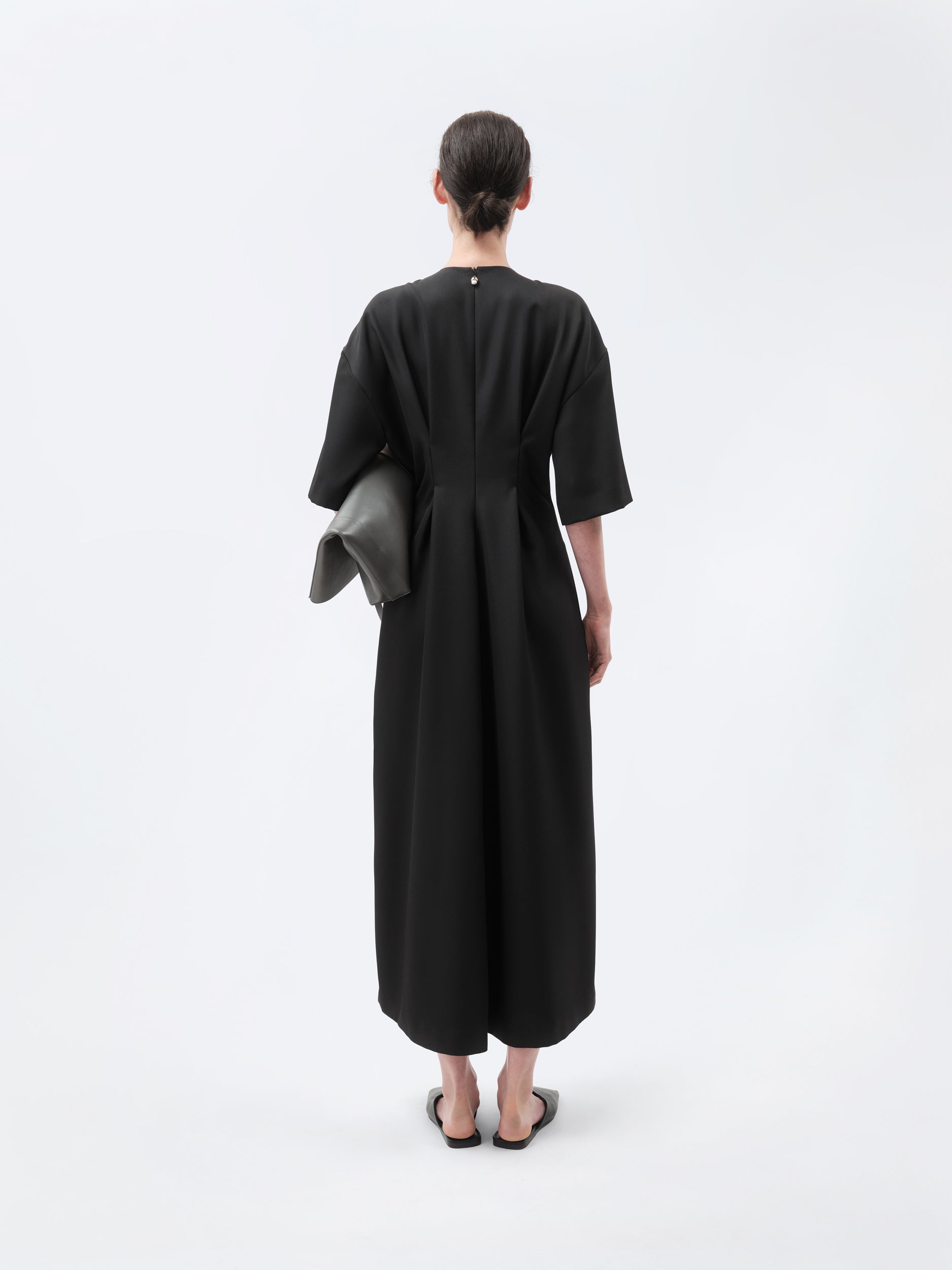 Robe à plis en grain de poudre