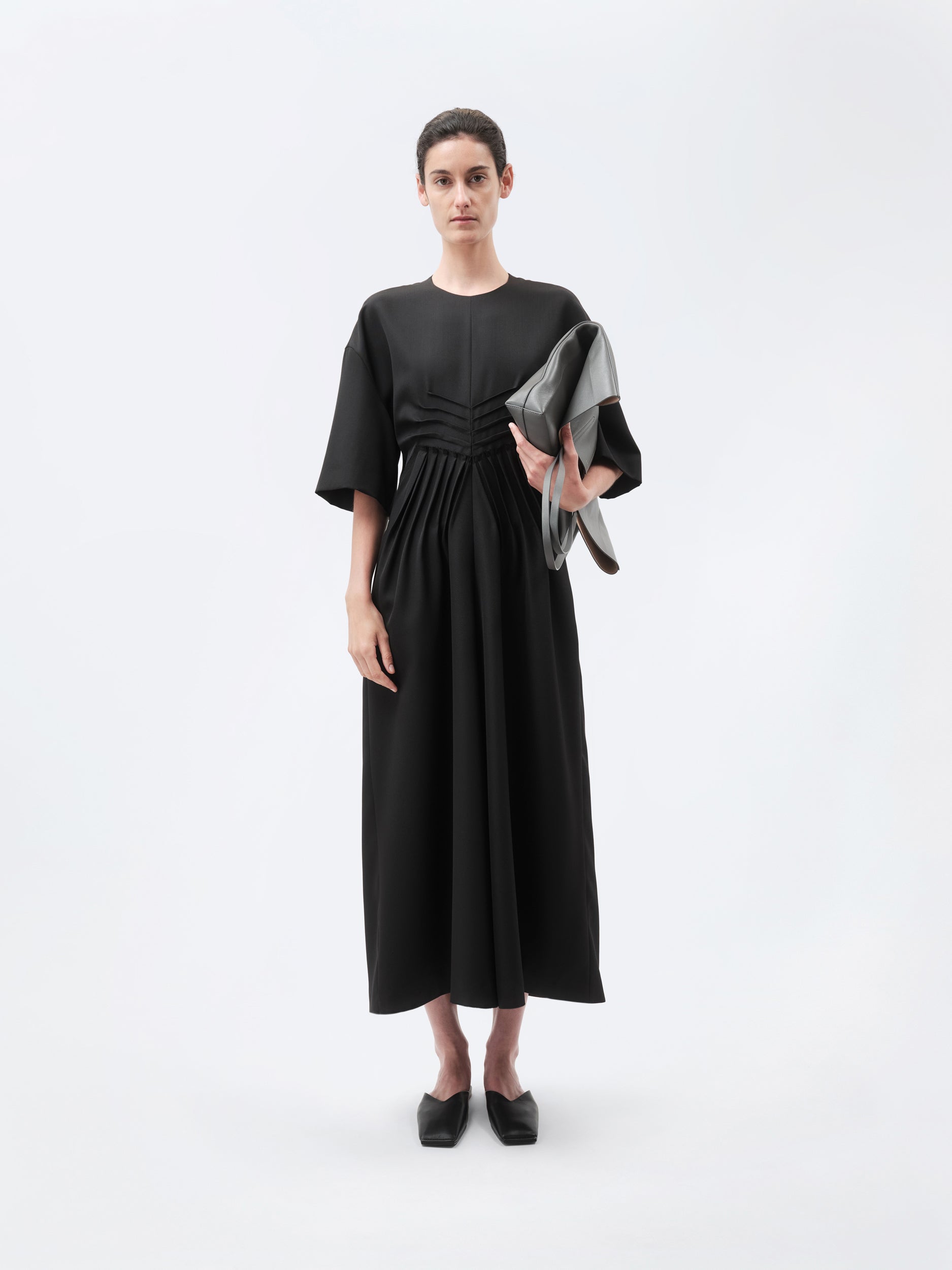 Robe à plis en grain de poudre