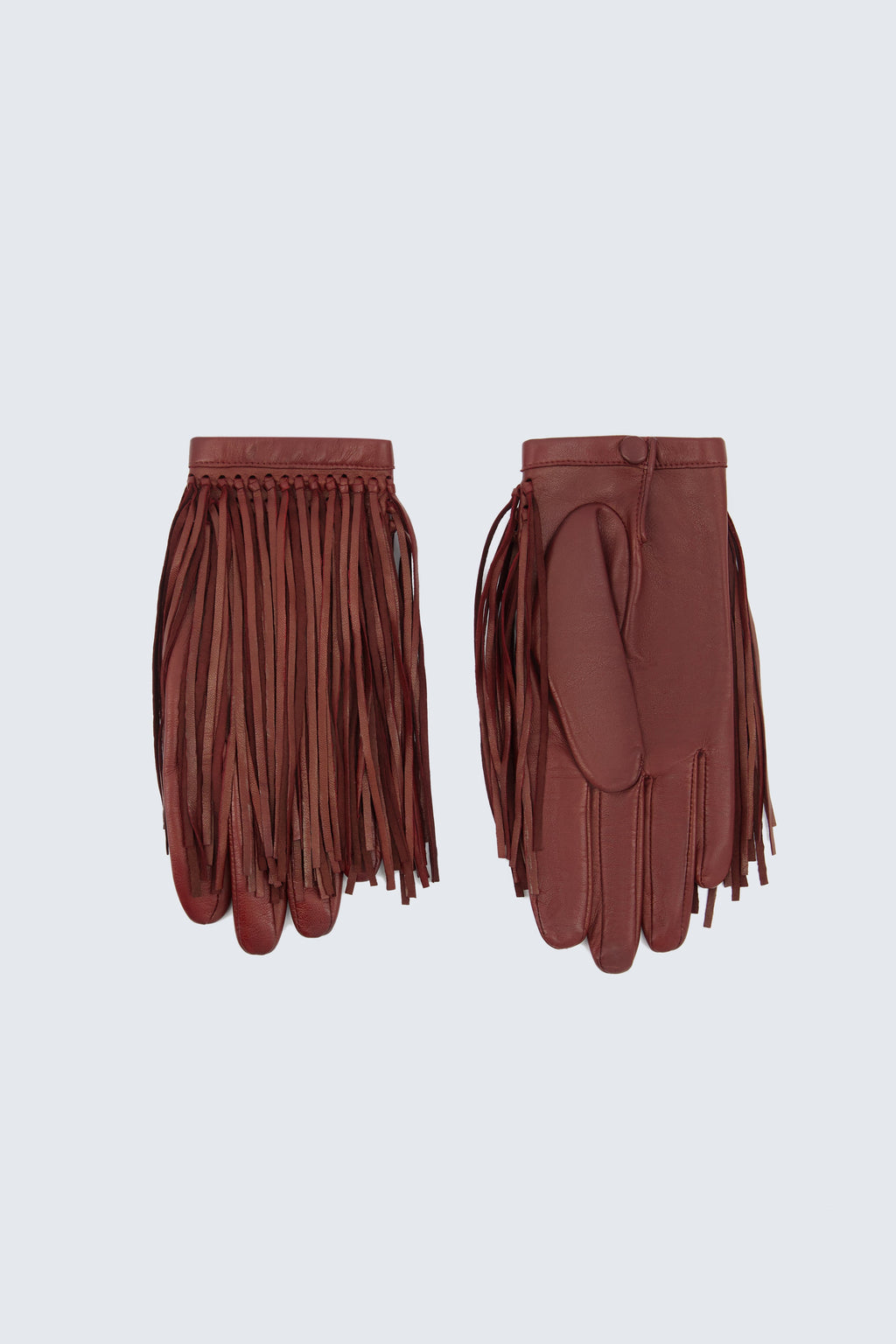 Fringed gloves in soft lamb leather
