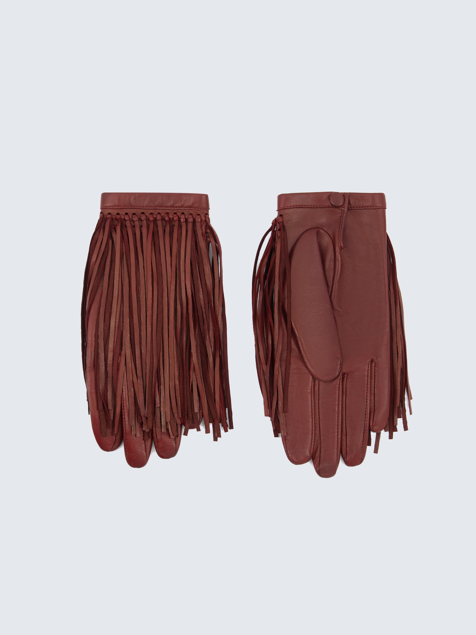 Fringed gloves in soft lamb leather