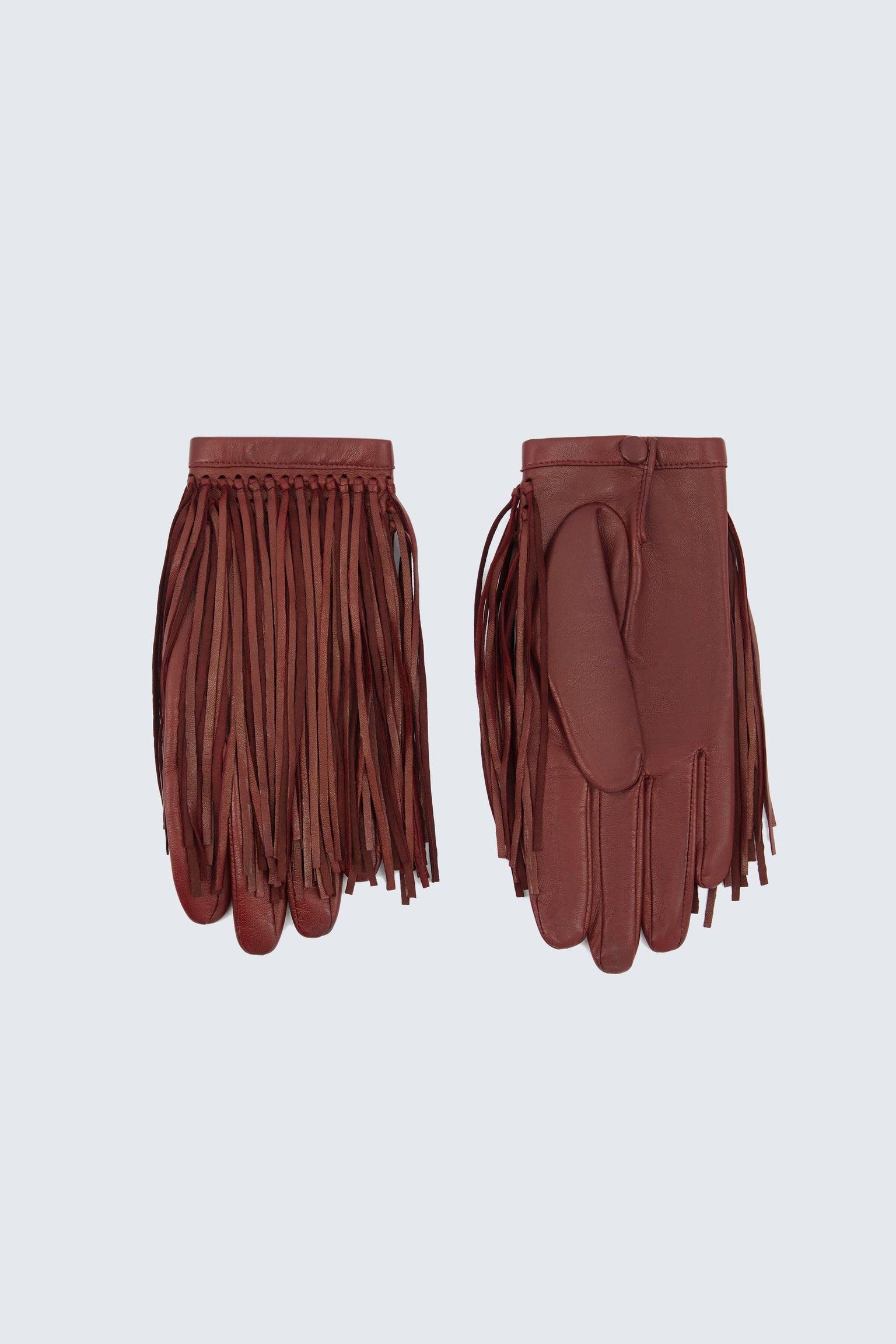 Fringed gloves in soft lamb leather