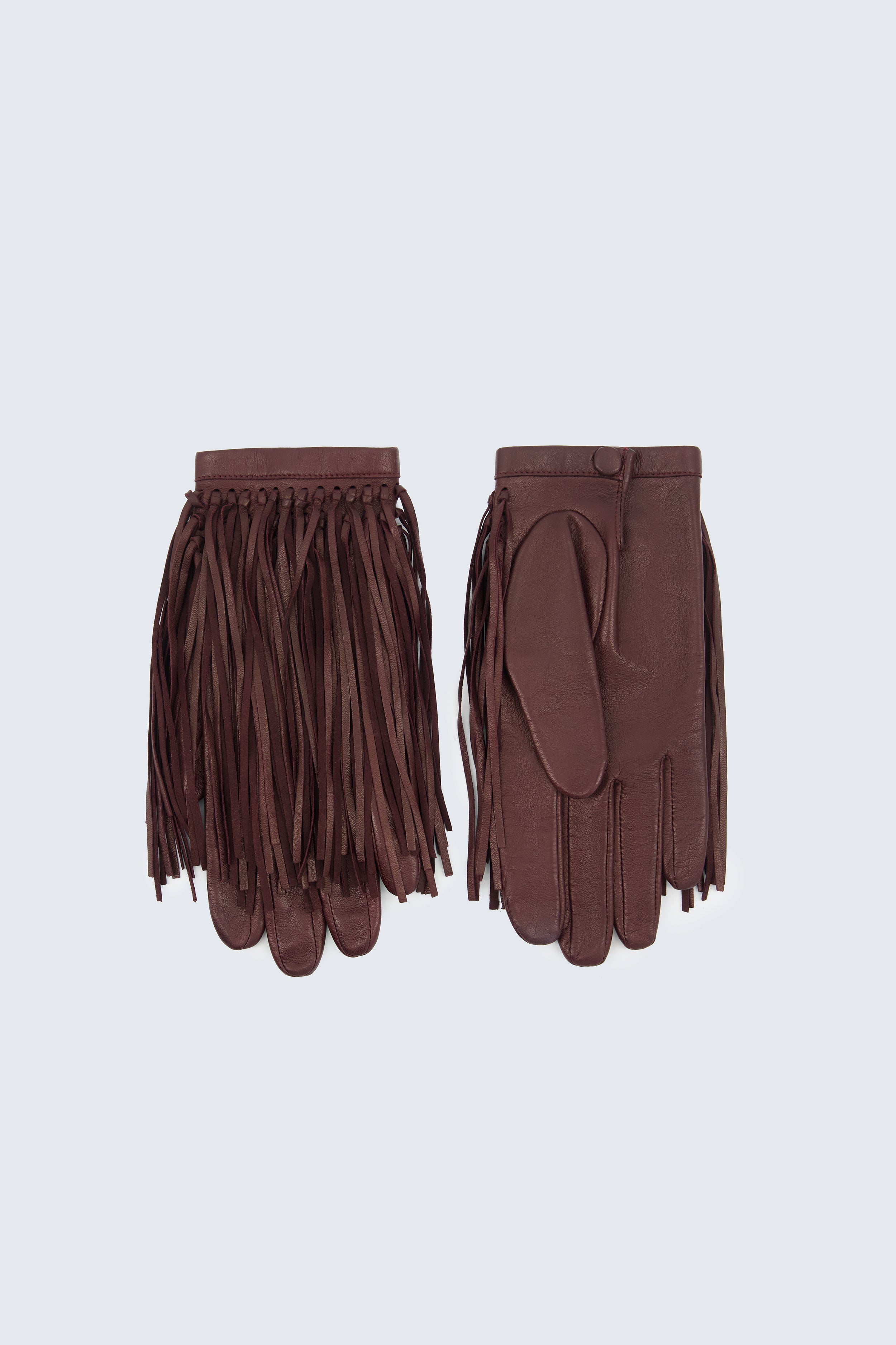 Fringed gloves in soft lamb leather