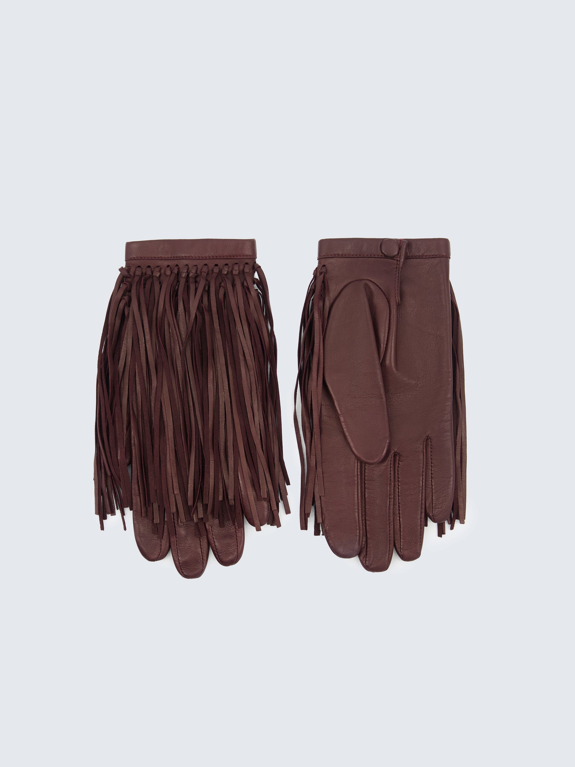 Fringed gloves in soft lamb leather