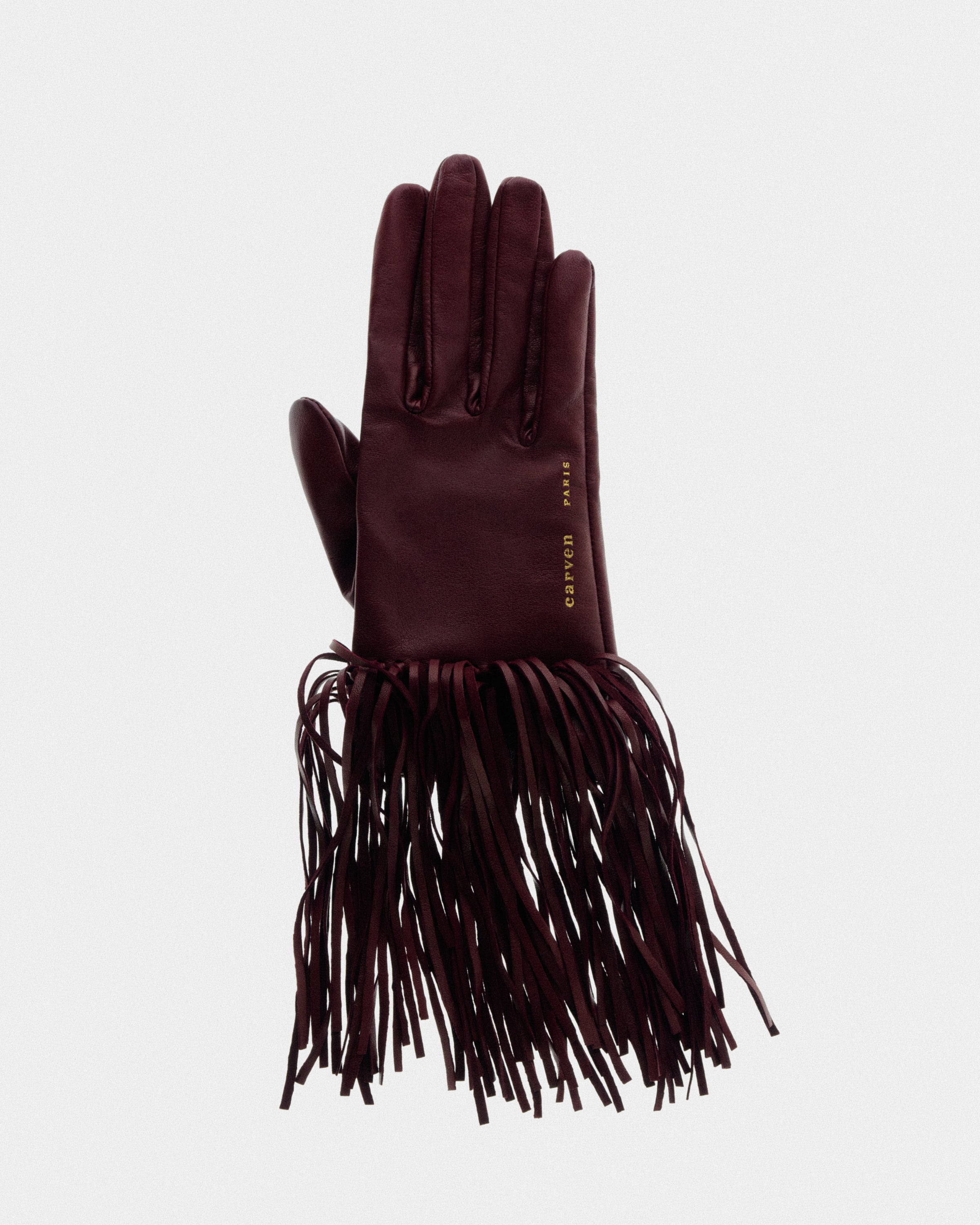 Fringed gloves in soft lamb leather
