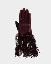 Fringed gloves in soft lamb leather