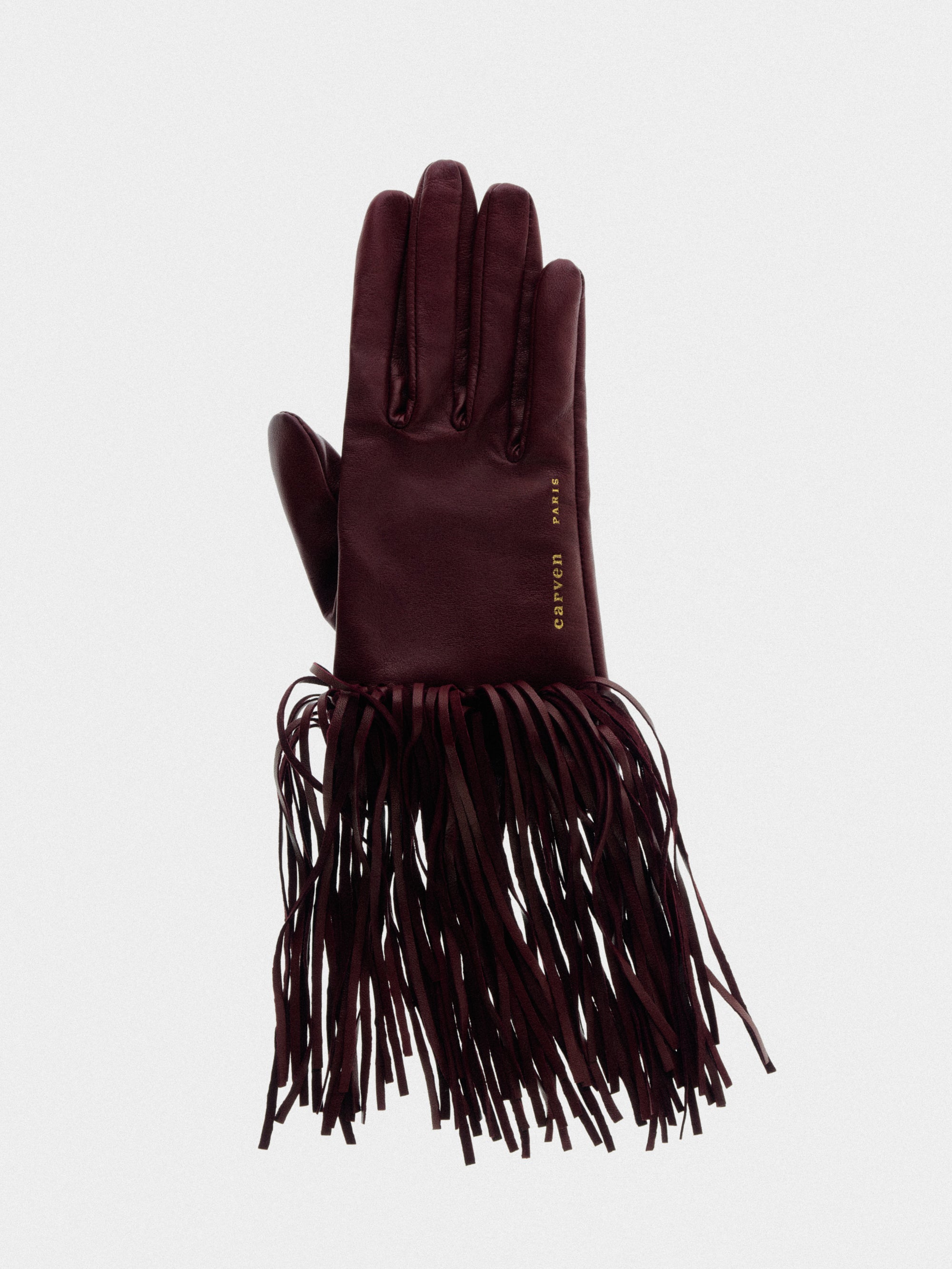 Fringed gloves in soft lamb leather