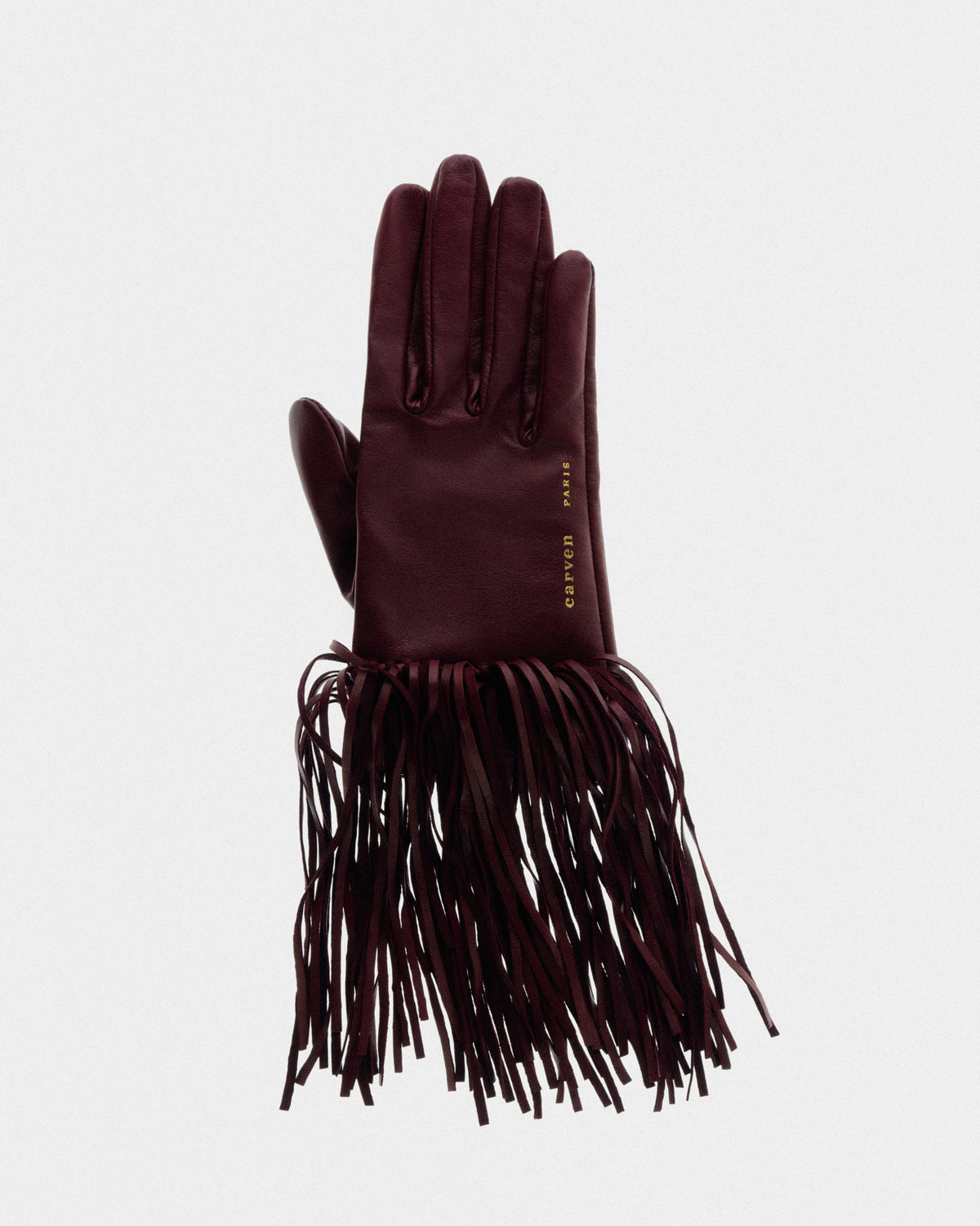 Fringed gloves in soft lamb leather