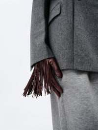 Fringed gloves in soft lamb leather