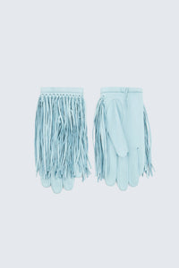 Fringed gloves in soft lamb leather