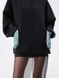 Fringed gloves in soft lamb leather