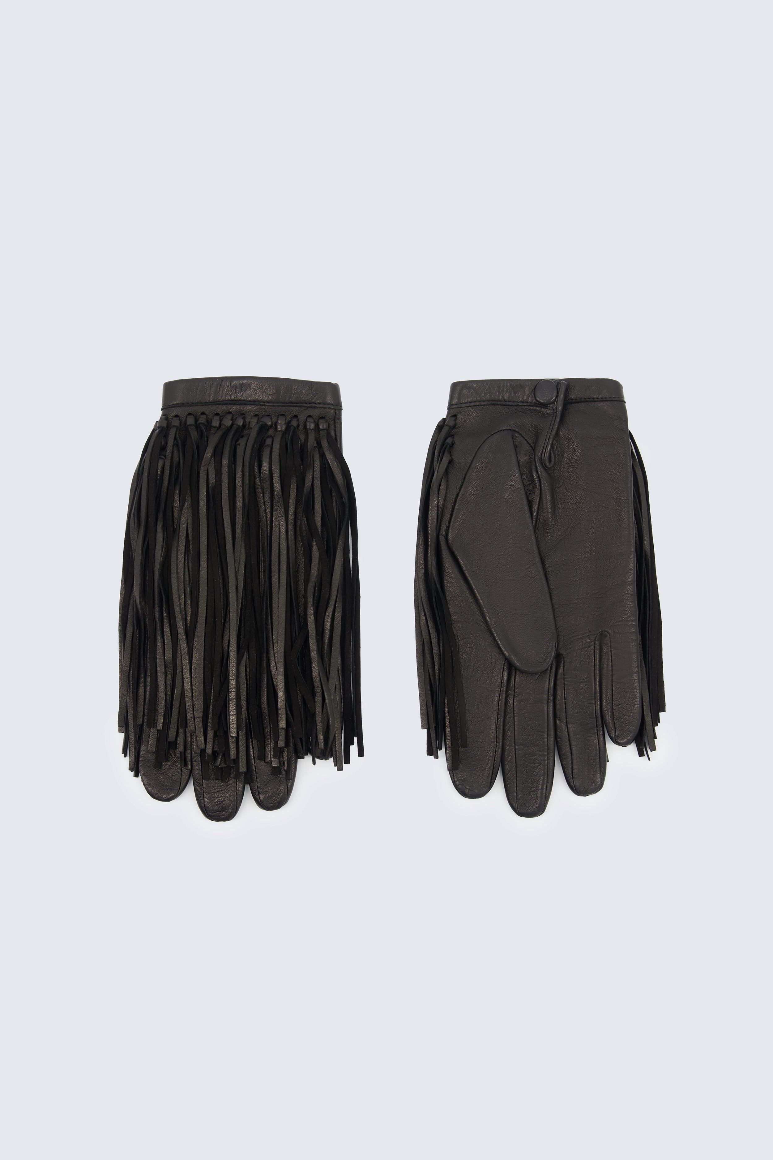 Fringed gloves in soft lamb leather