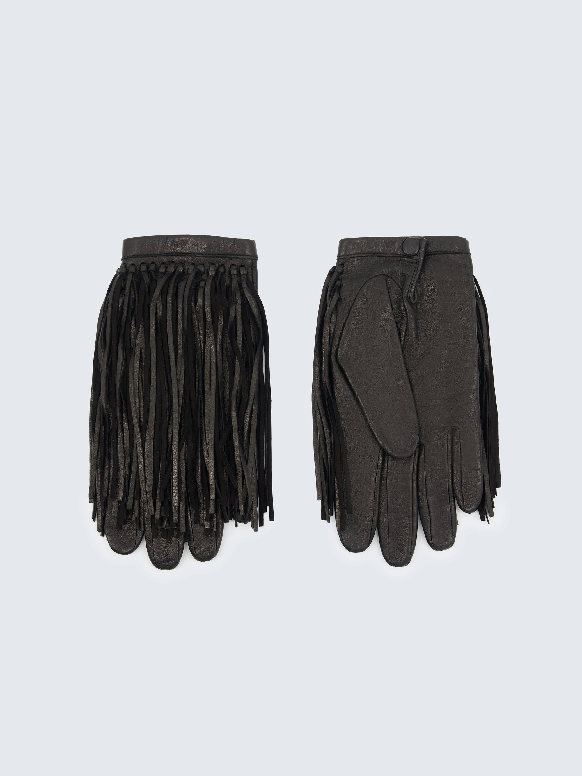 Fringed gloves in soft lamb leather