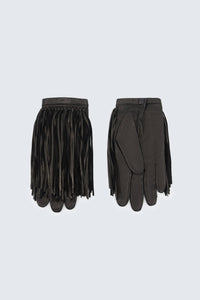 Fringed gloves in soft lamb leather