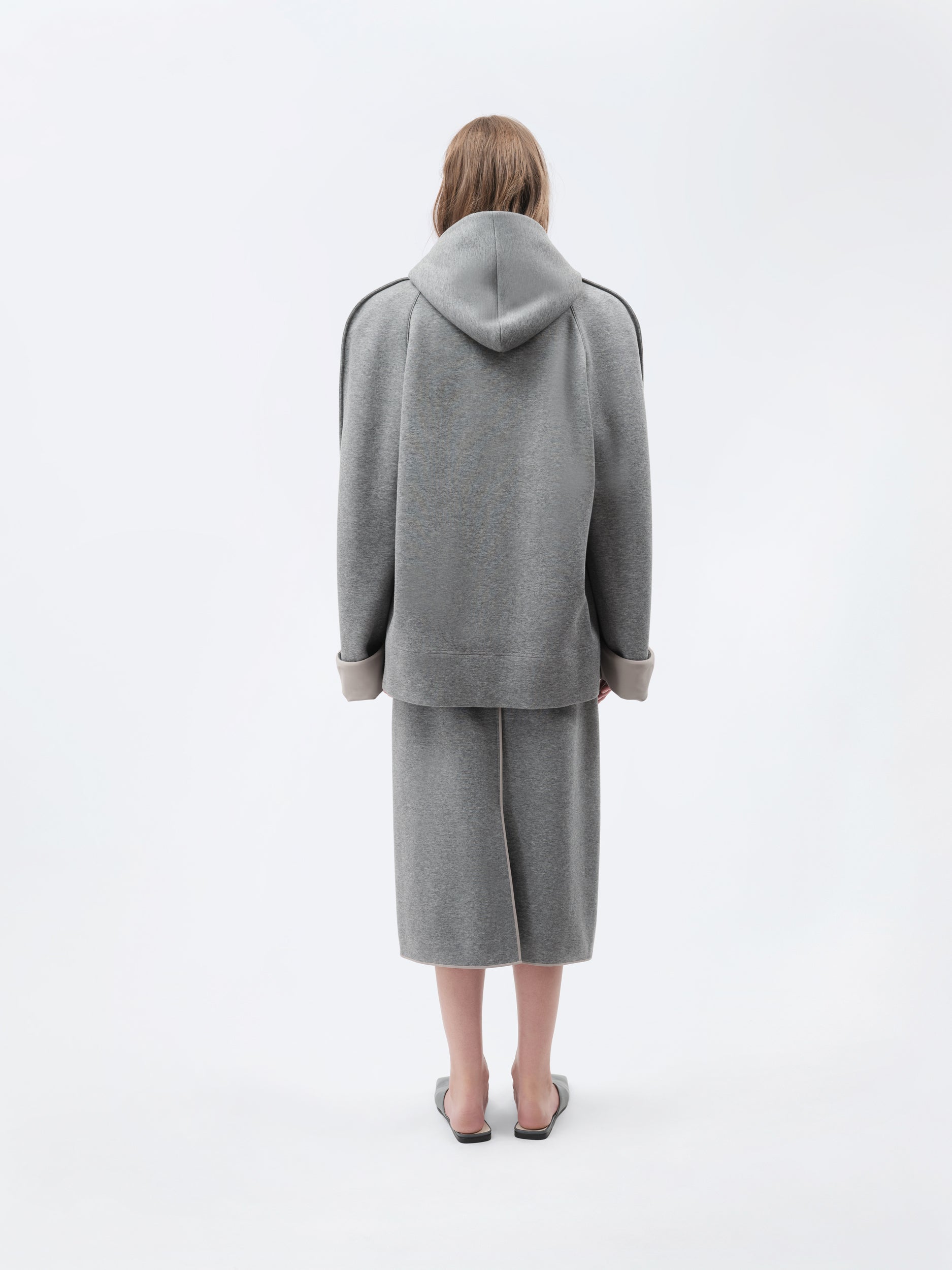 Sweat à capuche en jersey de cachemire et coton