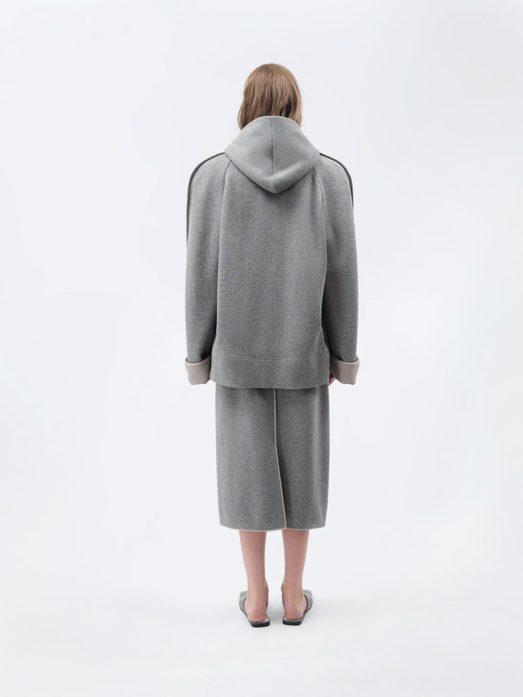 Sweat à capuche en jersey de cachemire et coton