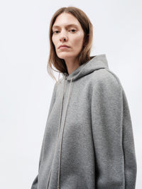 Sweat à capuche en jersey de cachemire et coton