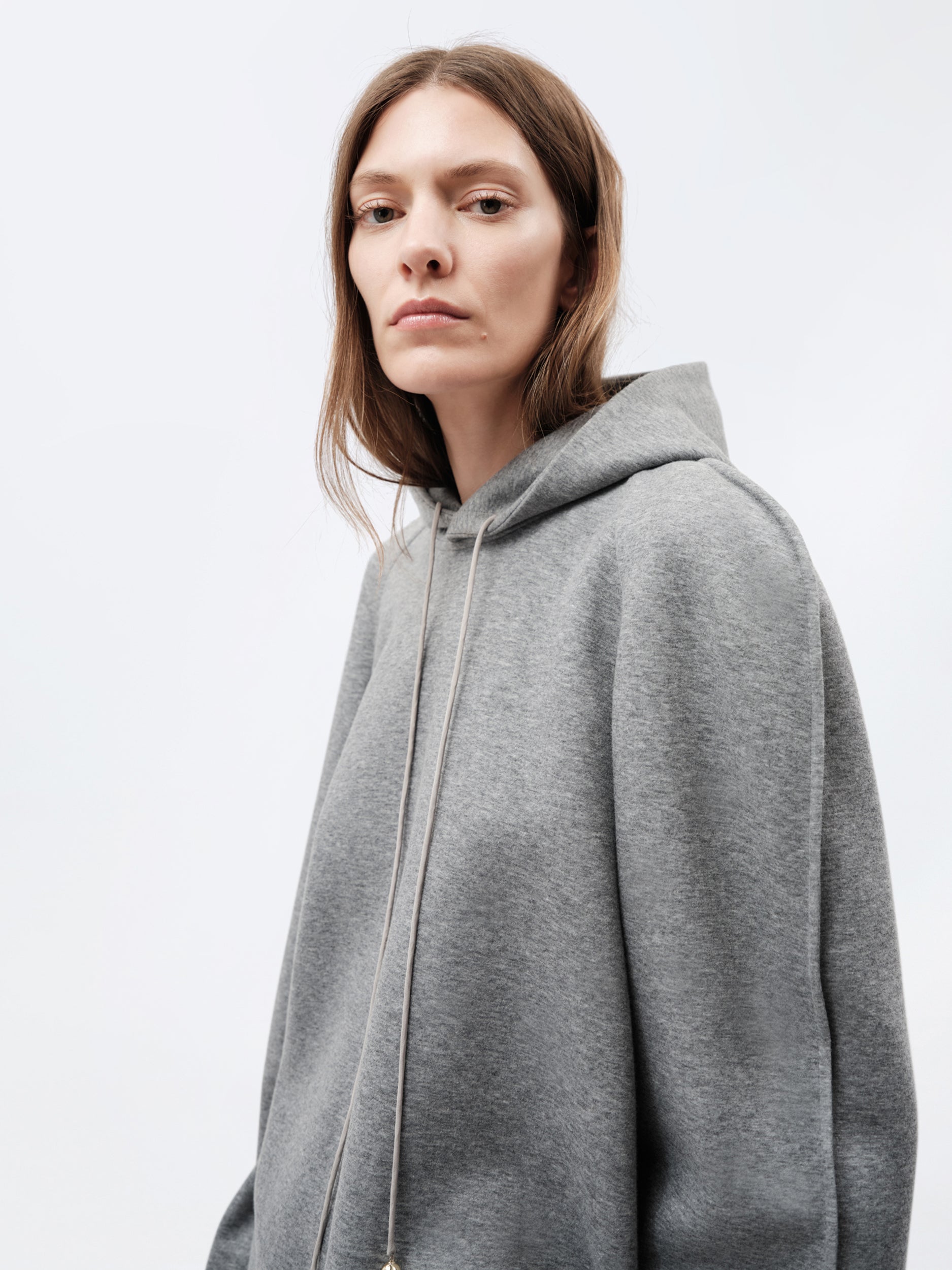 Sweat à capuche en jersey de cachemire et coton