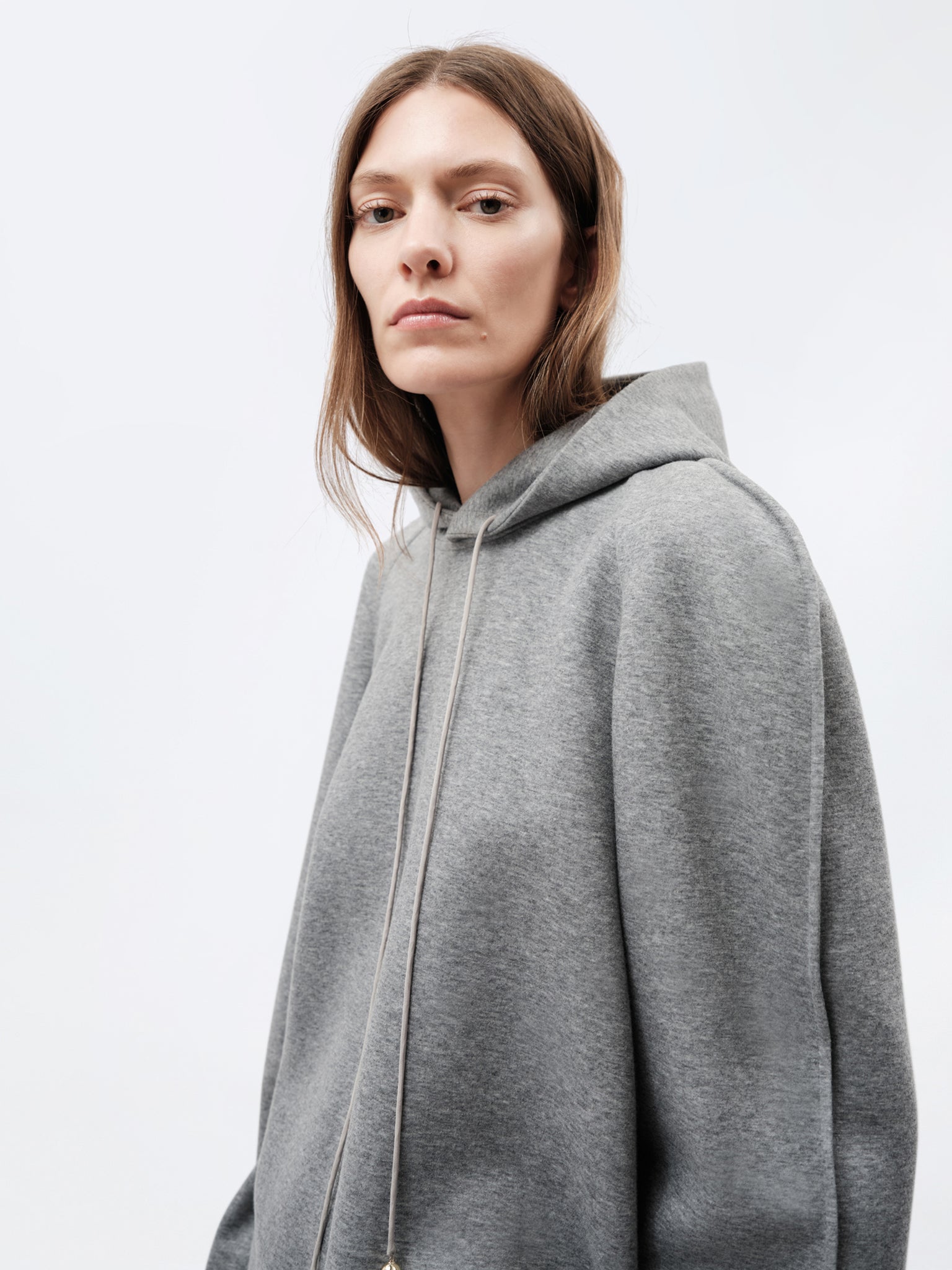 Sweat à capuche en jersey de cachemire et coton