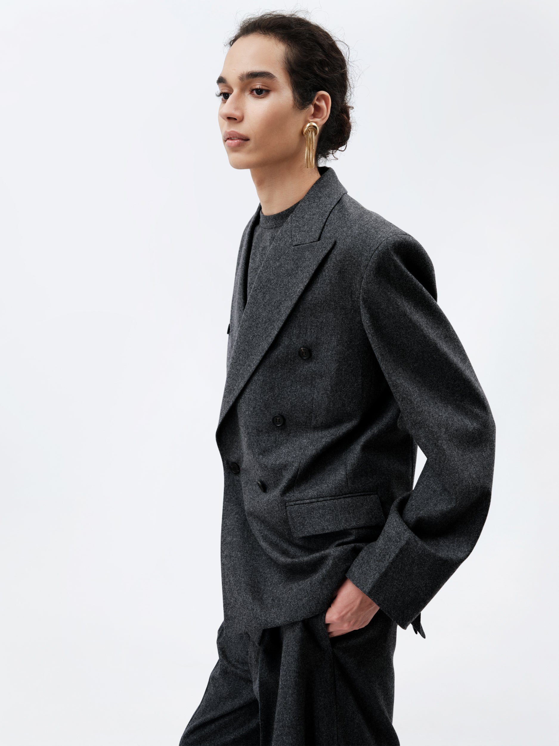 Veste croisée en flanelle