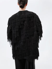 Oversized jacket in tassel fringe