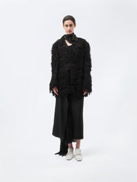 Oversized jacket in tassel fringe