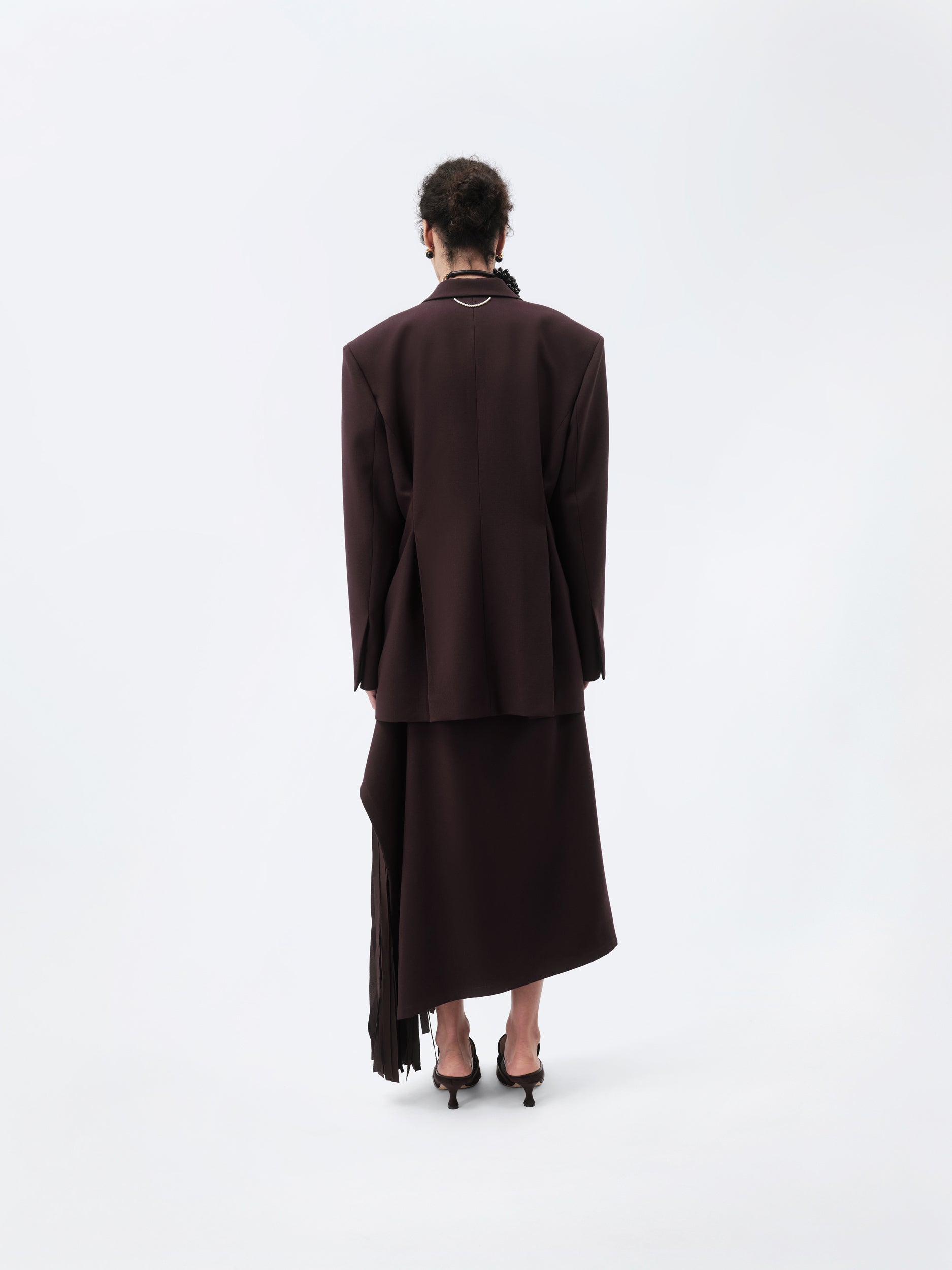 Tailored jacket in wool canvas
