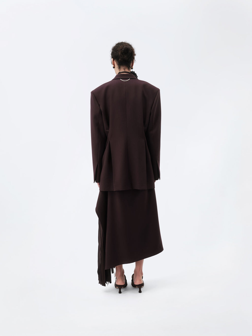 Tailored jacket in wool canvas