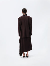 Tailored jacket in wool canvas