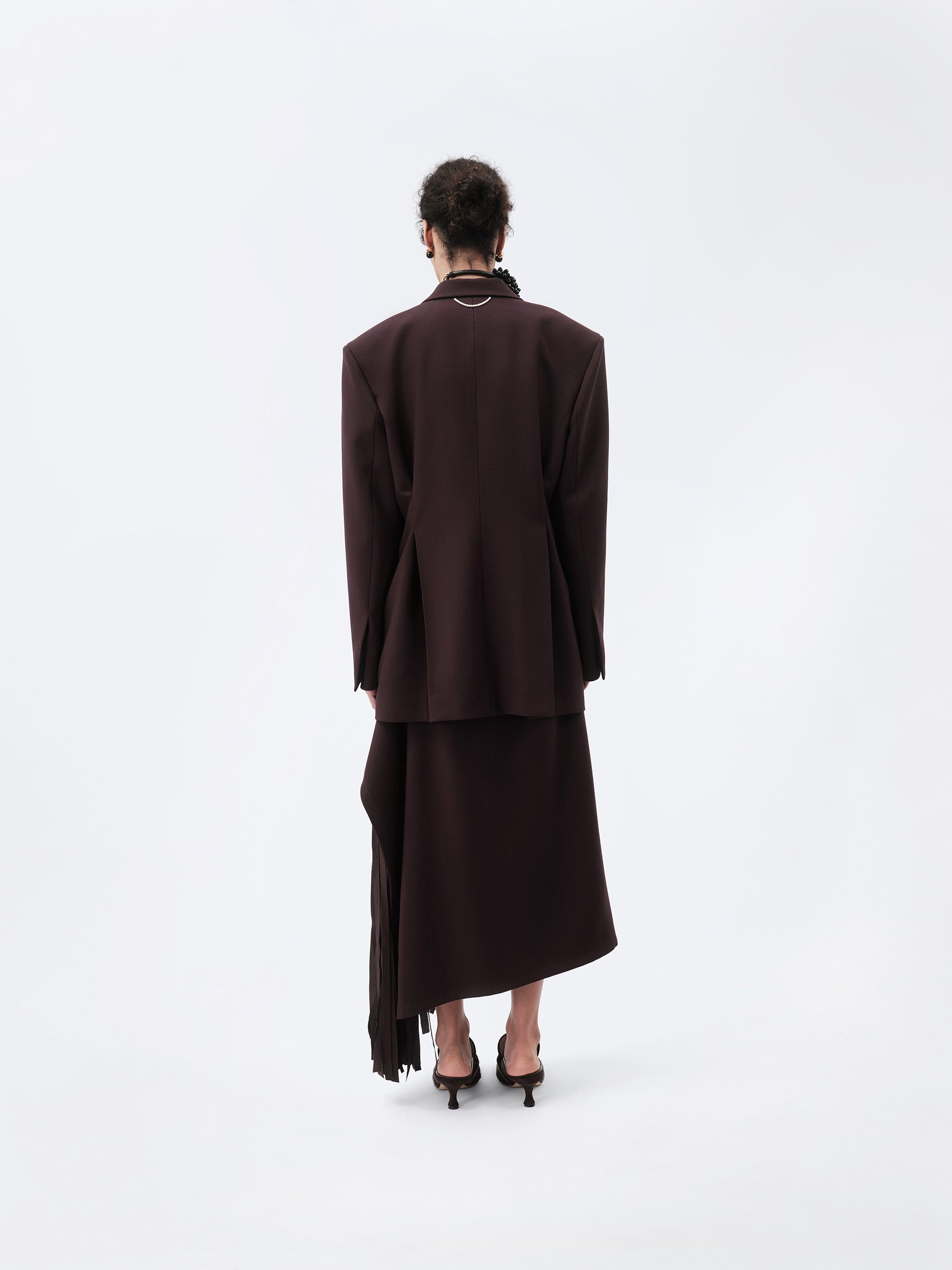 Tailored jacket in wool canvas