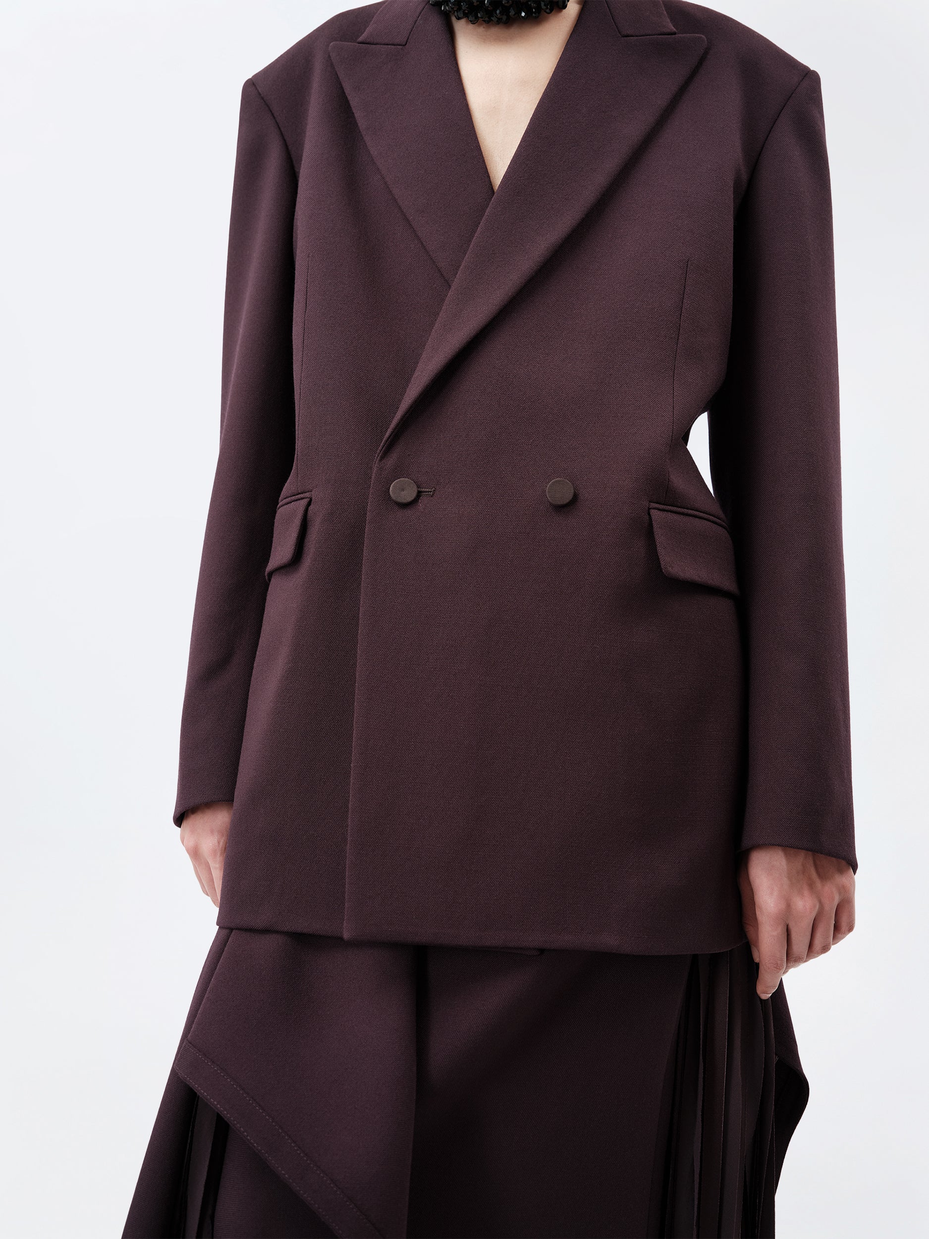 Tailored jacket in wool canvas
