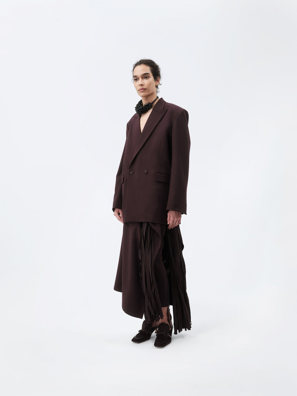 Tailored jacket in wool canvas