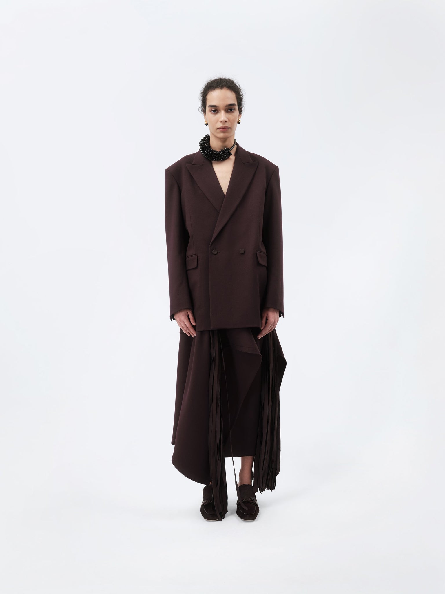 Tailored jacket in wool canvas