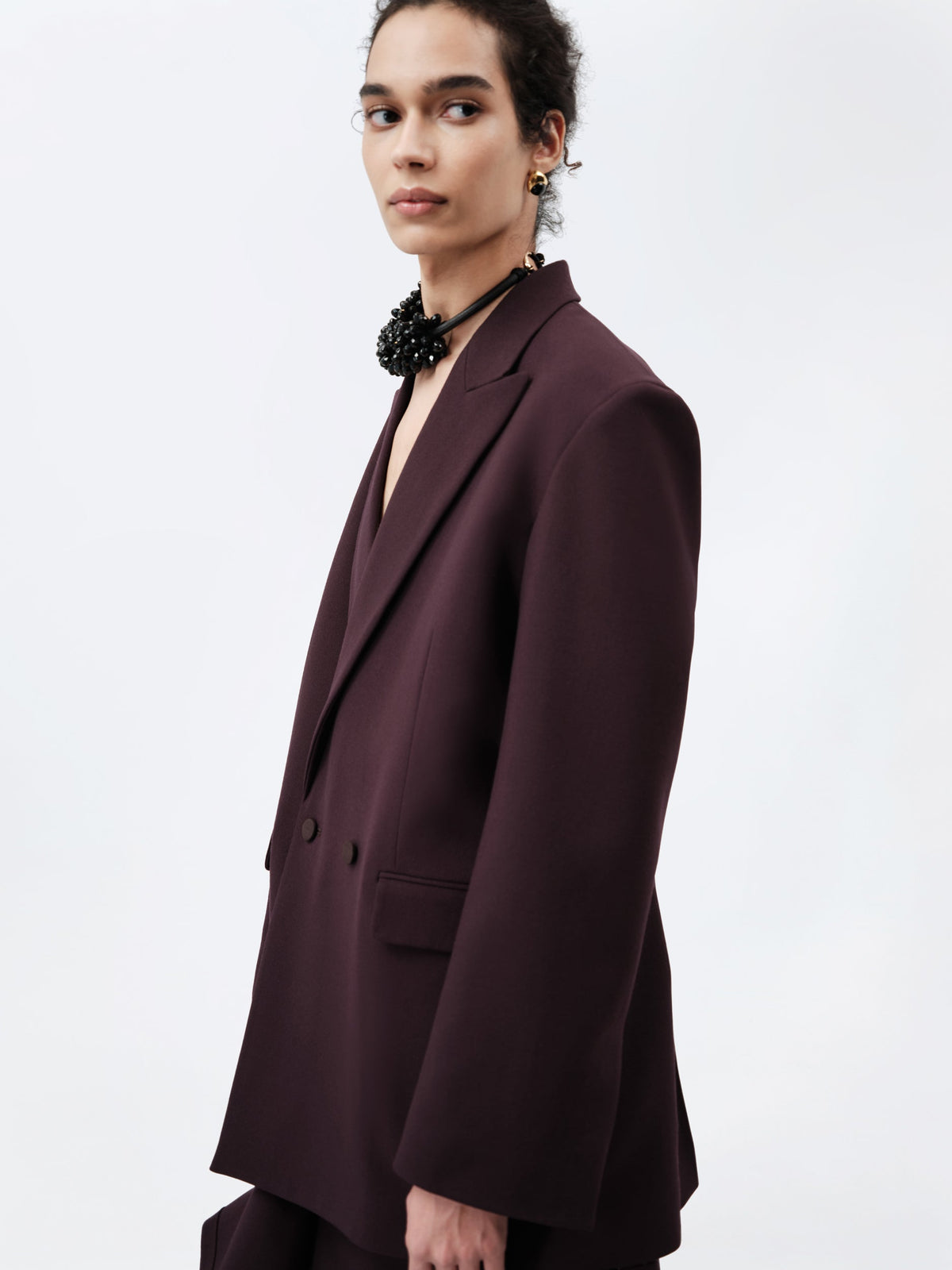 Tailored jacket in wool canvas