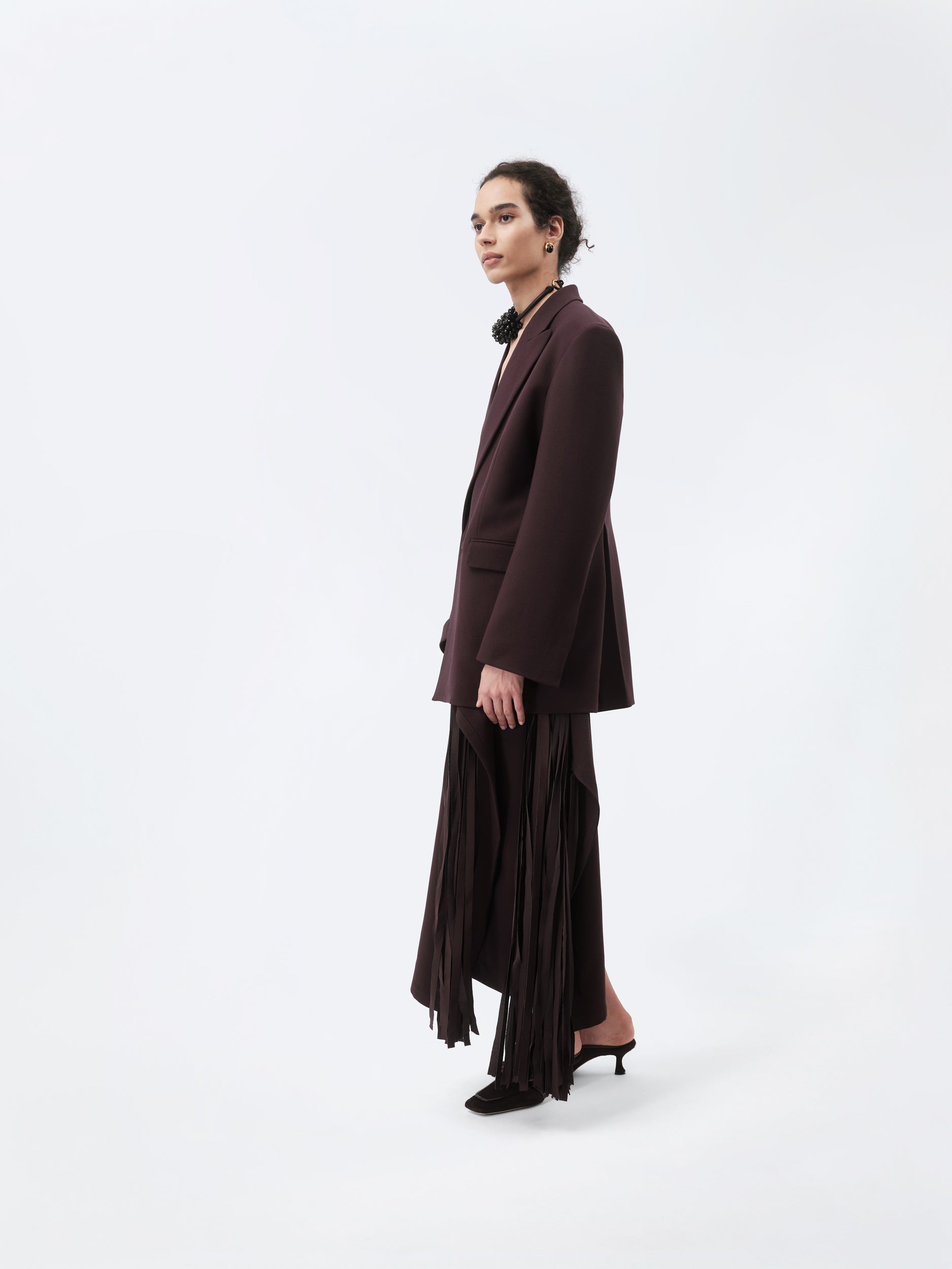 Tailored jacket in wool canvas