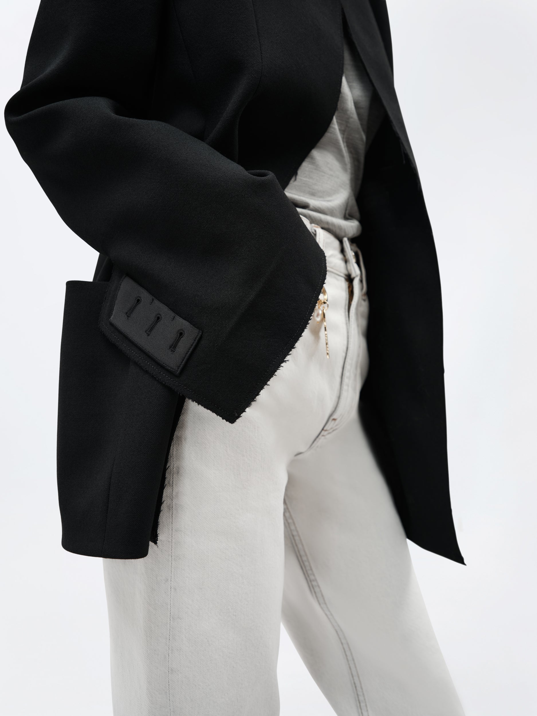 Veste déconstruite en toile de laine