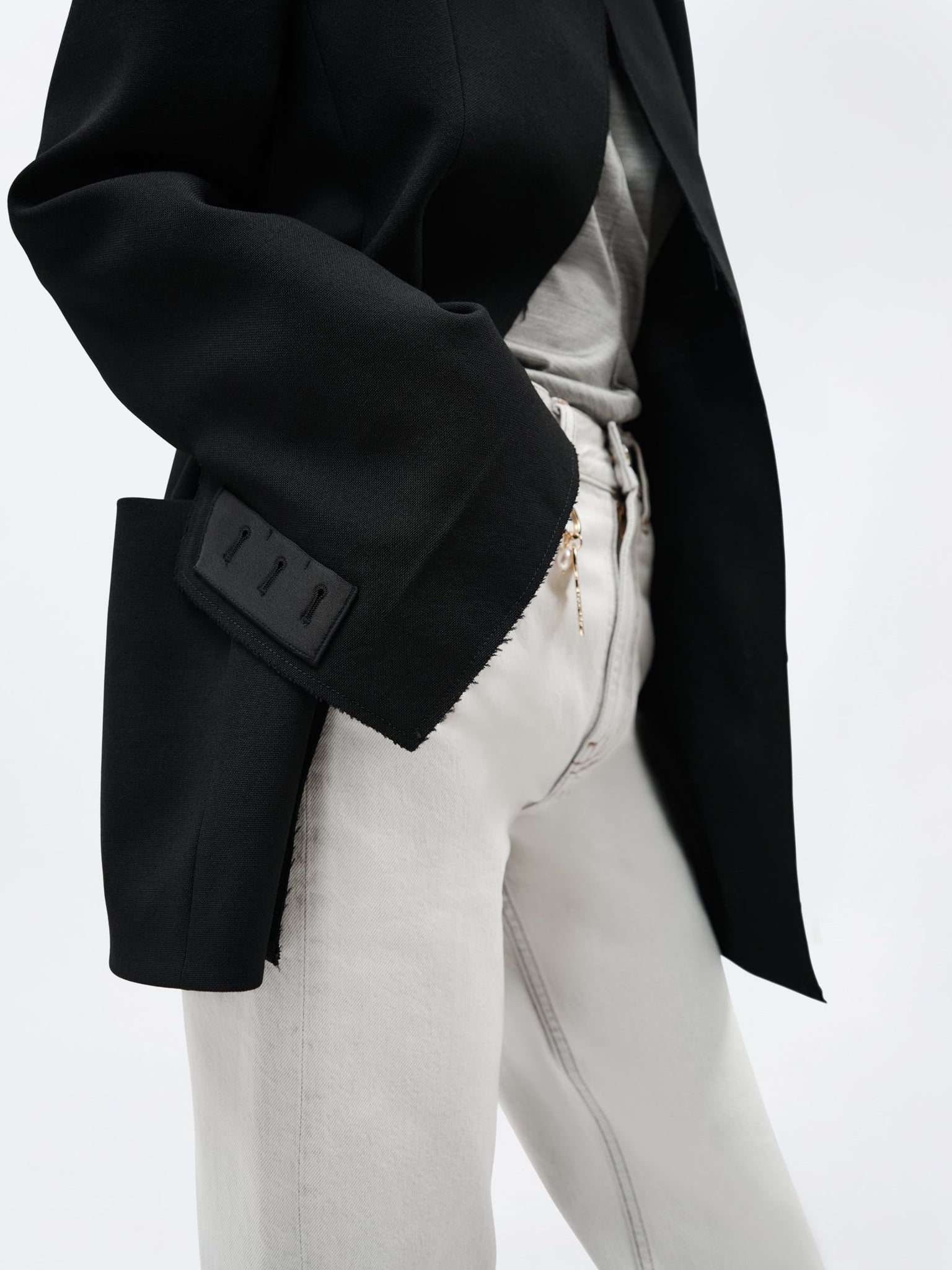 Veste déconstruite en toile de laine