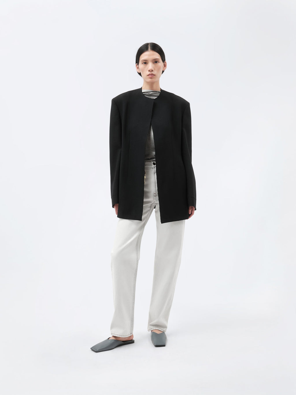 Veste déconstruite en toile de laine