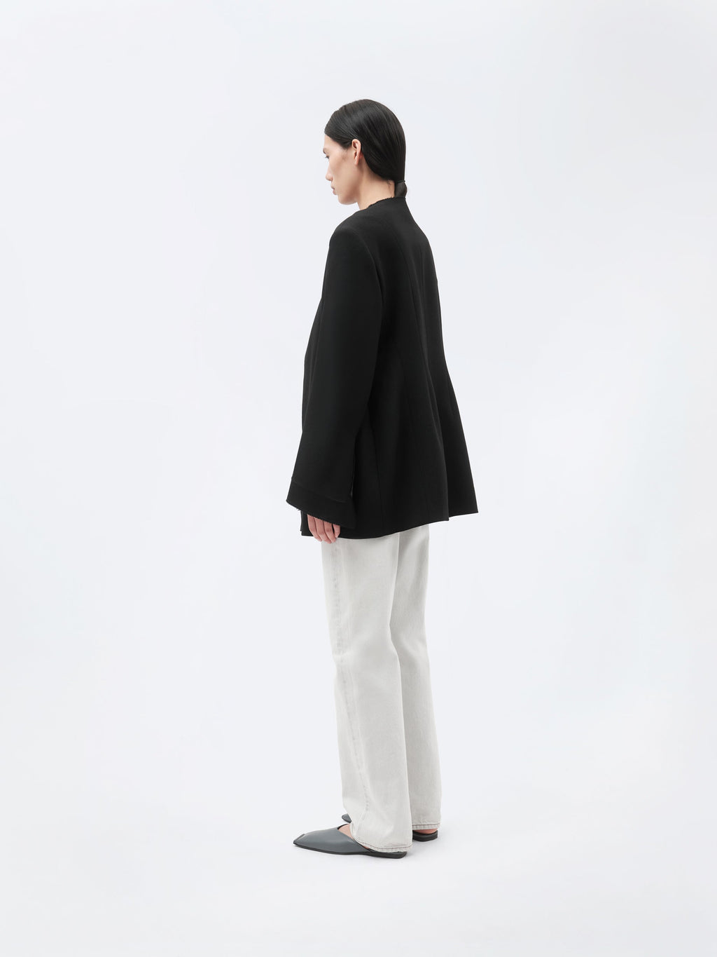 Veste déconstruite en toile de laine