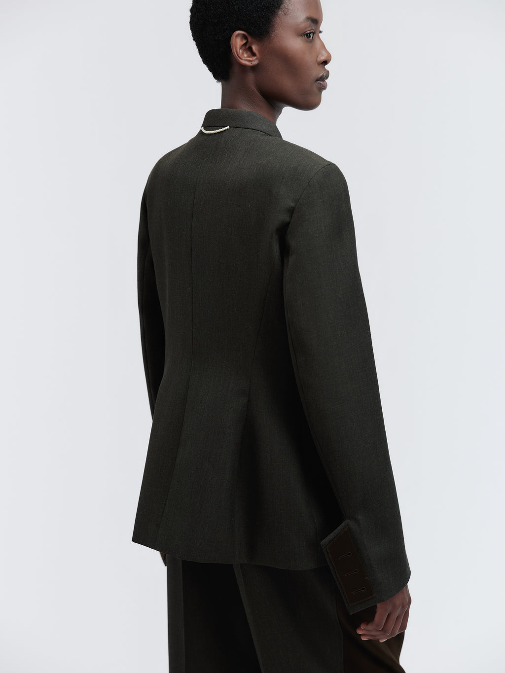 Officer jacket in grain de poudre