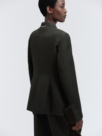 Officer jacket in grain de poudre
