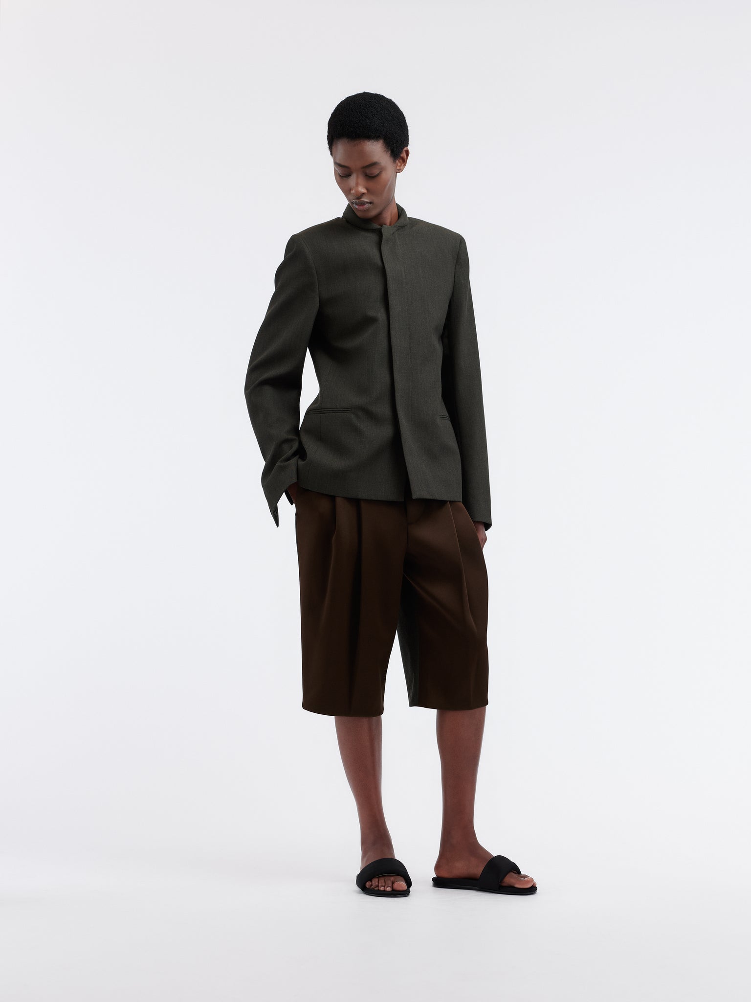 Officer jacket in grain de poudre