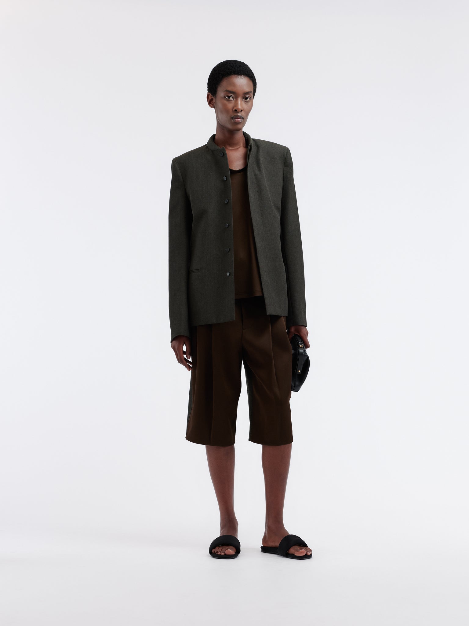 Officer jacket in grain de poudre