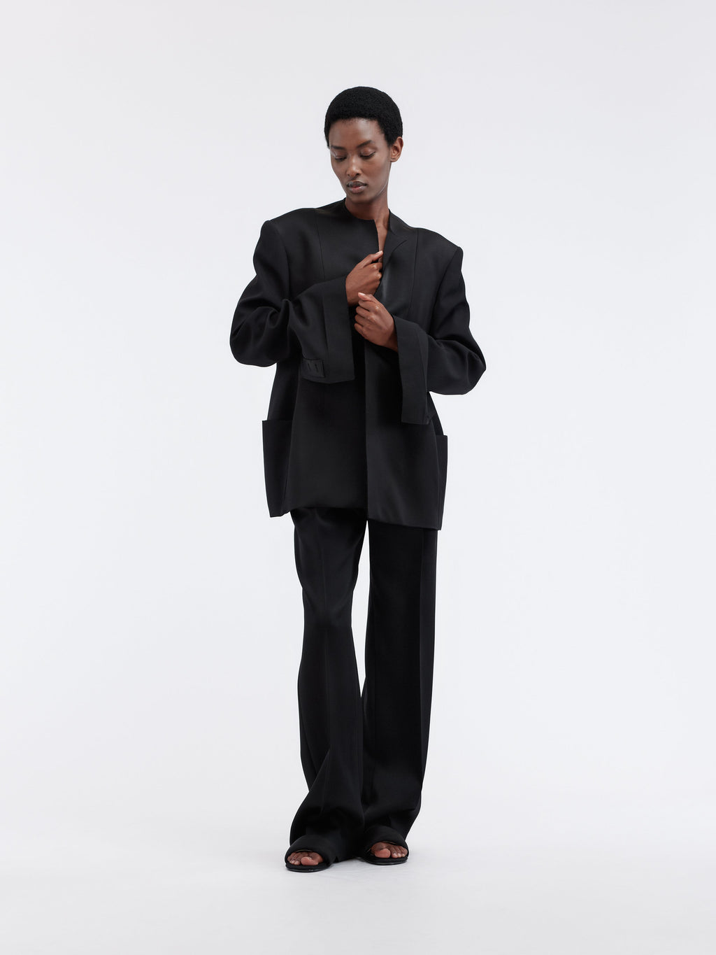 Veste déstructurée en satin double